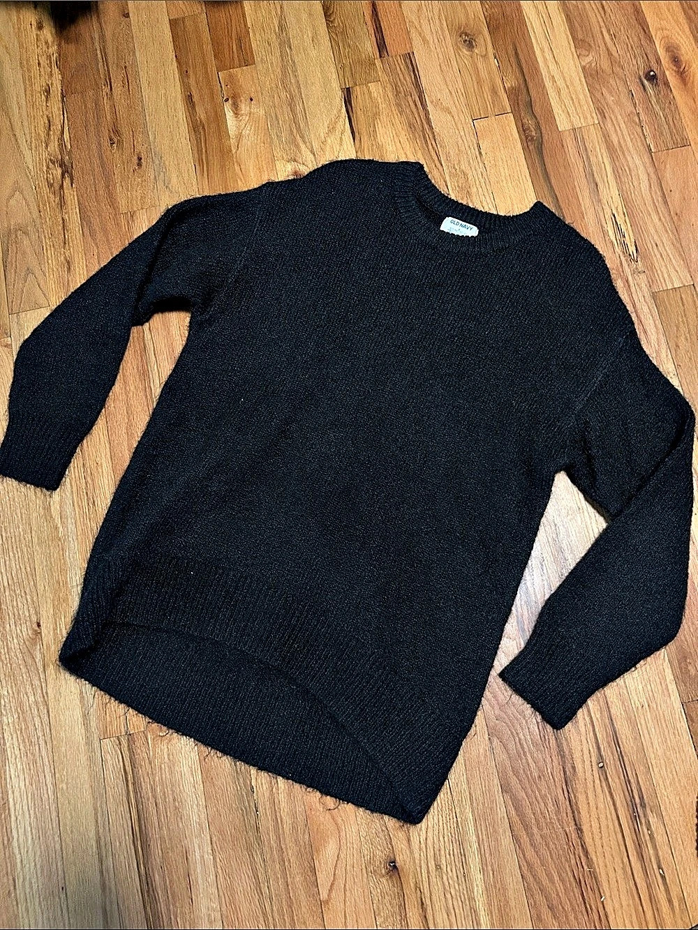 Oversized Old Navy Black Crewneck Tunic Sweater